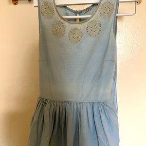 Jack Wills denim Eyelet Sleeveless Mini Dress